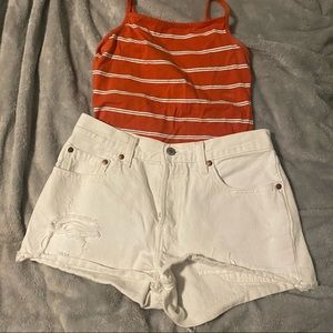Levi's 501 White Jean Shorts - 26